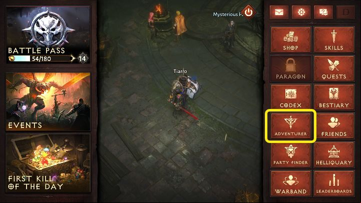 After reaching level 30 and collecting the appropriate amount of Platinum, go to the Adventurer tab, and then to the Clan tab - Diablo Immortal: Clan - how to create? - Game mechanics and information - Diablo Immortal Guide