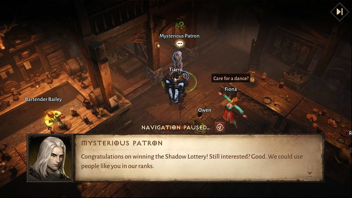 When you manage to win the Shadow Lottery, you will have to go to the tavern in Westmarch and talk to the Mysterious Patron - Diablo Immortal: Shadow Lottery - rules, how to win - Basics - Diablo Immortal Guide