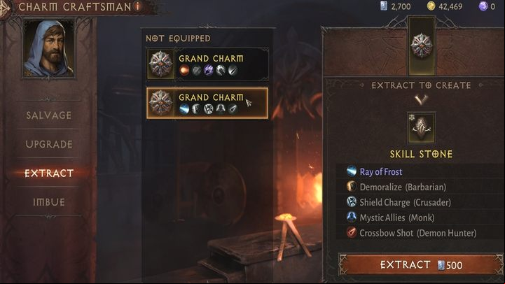 You can do two things: Extract and Imbue - Diablo Immortal: Charms - Crafting and equipping - Diablo Immortal Guide