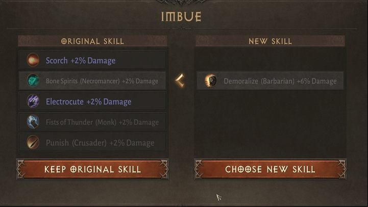 After switching skills, you can additionally decide whether you want to accept the new skill or keep the old one - Diablo Immortal: Charms - Crafting and equipping - Diablo Immortal Guide