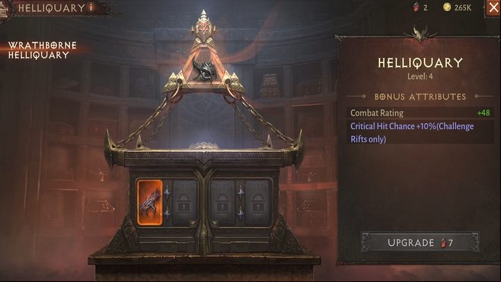 Even though you will unlock the Helliquary earlier, you will still be able to develop it - Diablo Immortal: Endgame activities - Basics - Diablo Immortal Guide
