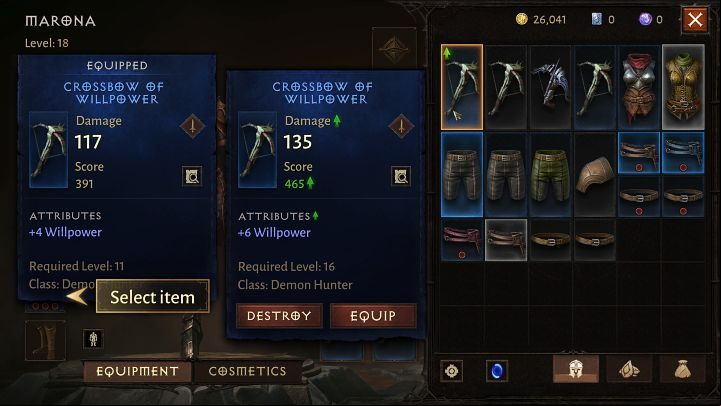 This is especially important at the beginning of the game when you often find new pieces of armor or weapons - Diablo Immortal: Beginners guide - Basics - Diablo Immortal Guide