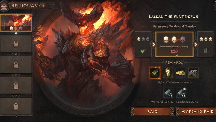 The Helliquary bosses are unlocked as you progress and with subsequent game updates, as an expansion to the veteran content - Diablo Immortal: Bosses - list - Bosses - Diablo Immortal Guide