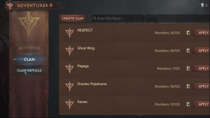 A small magnifying glass icon next to the "Apply" button will provide you with additional information - Diablo Immortal: Clans - how to ? - Game mechanics and information - Diablo Immortal Guide