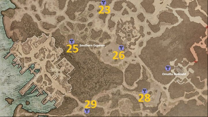There are 5 Altars to discover in Southern Expanse - Diablo 4: Altars of Lilith - Kehjistan - Altars of Lilith - Diablo 4 Guide