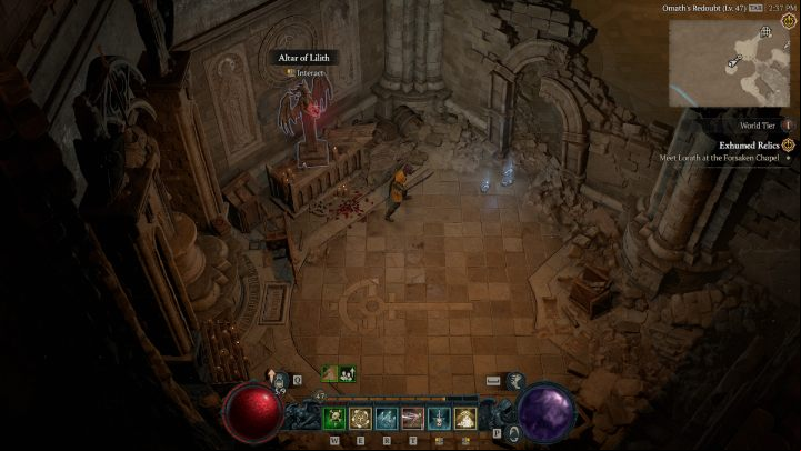 To get to the Altar #27 you have to crawl under the rubble to a small room in the building in the northern part of the stronghold - Diablo 4: Altars of Lilith - Kehjistan - Altars of Lilith - Diablo 4 Guide