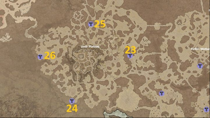 There are 4 Altars to discover in Umir Plateau - Diablo 4: Altars of Lilith - Hawezar - Altars of Lilith - Diablo 4 Guide