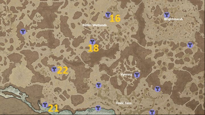 There are 4 Altars to discover in Fethis Wetlands - Diablo 4: Altars of Lilith - Hawezar - Altars of Lilith - Diablo 4 Guide