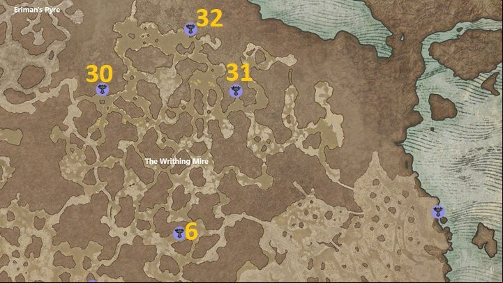 There are 4 Altars to discover in Writhing Mire - Diablo 4: Altars of Lilith - Hawezar - Altars of Lilith - Diablo 4 Guide