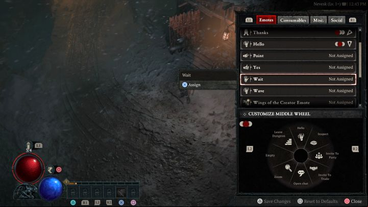 Find the Wait emote and assign it to one of the fields in the emote menu - Diablo 4: Secret of the Spring - Side quests - Diablo 4 Guide