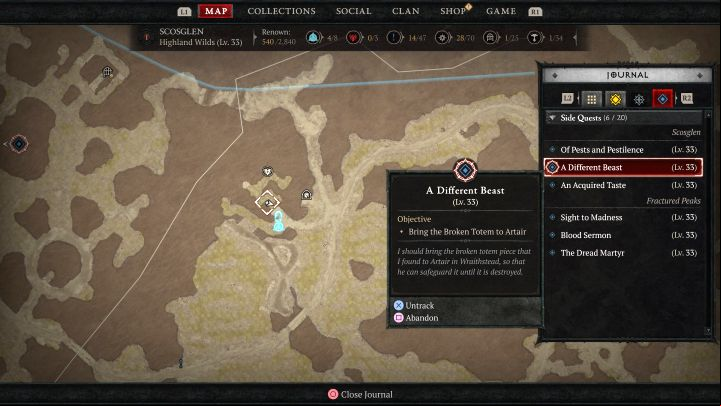 The hero's journal in Diablo 4 is divided into several tabs - Diablo 4: Is there a side quest limit in the journal? - Campaign - Diablo 4 Guide