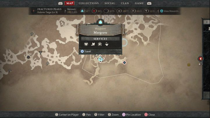 After interacting with a Waypoint, choose another one from the ones visible on the world map - Diablo 4: How to use fast travel? - Campaign - Diablo 4 Guide