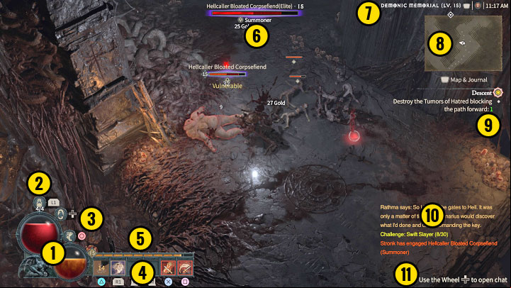 The main game window may differ depending on the selected character class - Diablo 4: Interface - Basics - Diablo 4 Guide