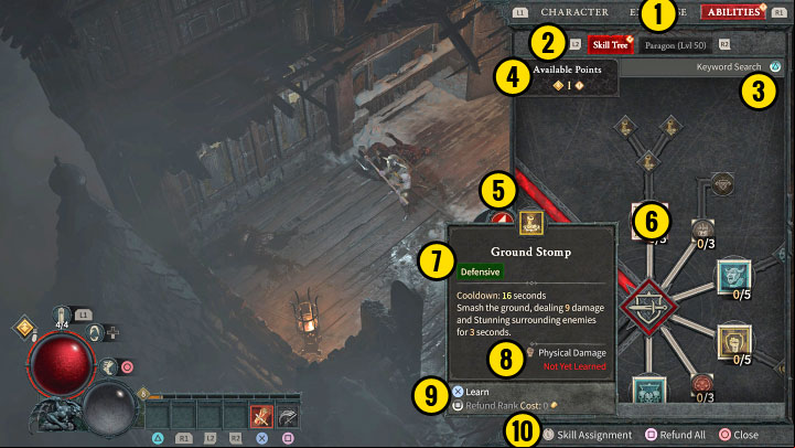 1) Upper tabs - Diablo 4: Interface - Basics - Diablo 4 Guide
