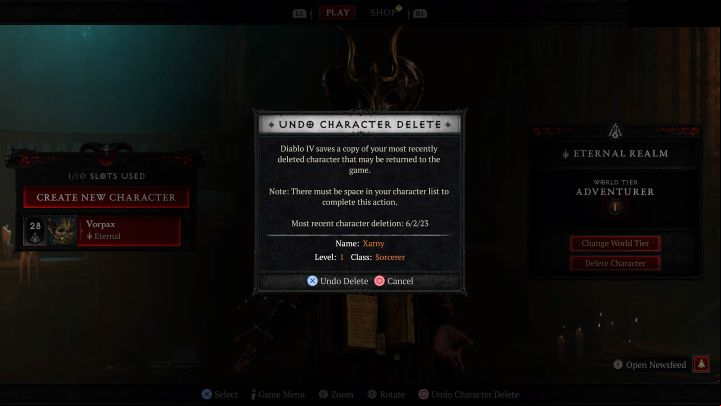 Fortunately, deleting a character manually is not irreversible - Diablo 4: Can you restore a deleted character? - Character - Diablo 4 Guide