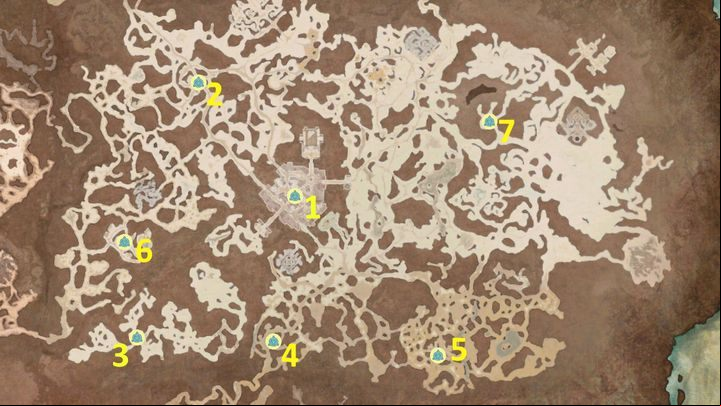 On the map above, you will find all 7 waypoints that are located in the Fractured Peaks area - Diablo 4: Waypoints map - Fractured Peaks - Waypoints - Diablo 4 Guide