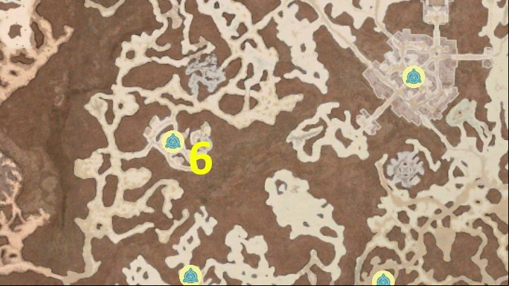 6 - Diablo 4: Waypoints map - Fractured Peaks - Waypoints - Diablo 4 Guide