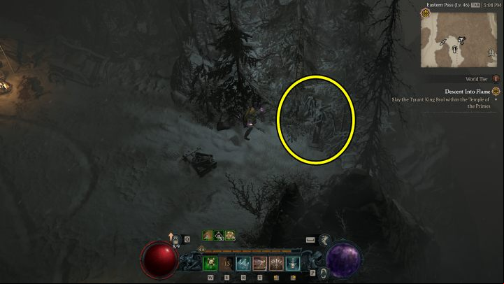 Altar #3 is near the main road from Nevesk to Kyovashad - Diablo 4: Altars of Lilith map - Fractured Peaks - Altars of Lilith - Diablo 4 Guide