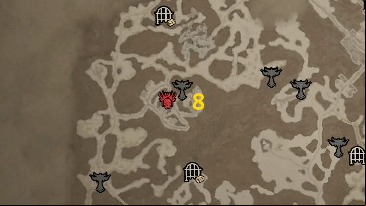 There is 1 Altar in the Nostrava fortress - Diablo 4: Altars of Lilith map - Fractured Peaks - Altars of Lilith - Diablo 4 Guide
