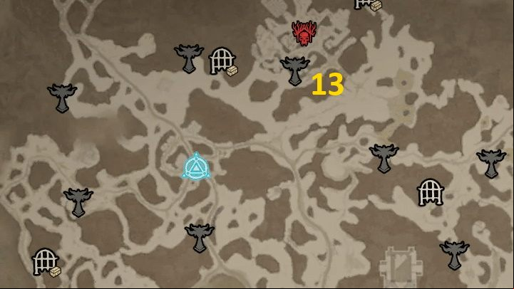 Kor Dragan Stronghold has 1 altar - Diablo 4: Altars of Lilith map - Fractured Peaks - Altars of Lilith - Diablo 4 Guide