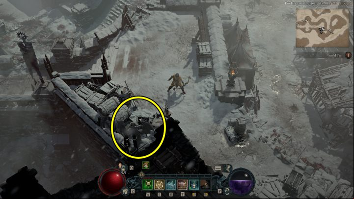 Altar #13 is in the southern part of the Stronghold - Diablo 4: Altars of Lilith map - Fractured Peaks - Altars of Lilith - Diablo 4 Guide