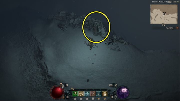 Altar #25 is north of the Bear Tribe Refuge camp - Diablo 4: Altars of Lilith map - Fractured Peaks - Altars of Lilith - Diablo 4 Guide