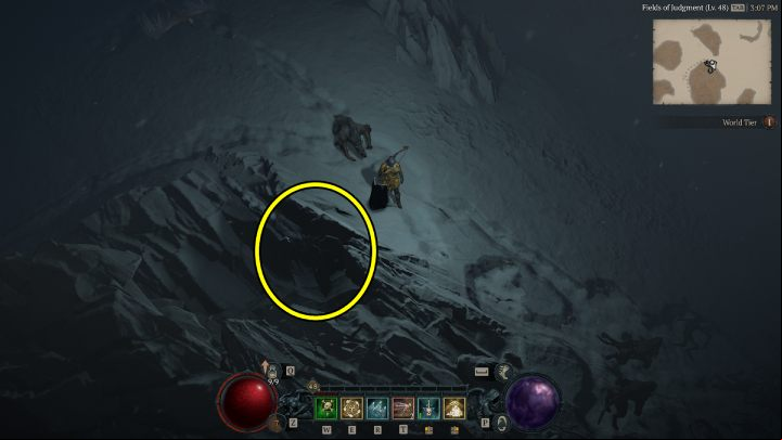 Altar #26 is south-east of the Bear Tribe Refuge camp - Diablo 4: Altars of Lilith map - Fractured Peaks - Altars of Lilith - Diablo 4 Guide