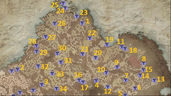On the map above, we have marked all 34 available Altars of Lilith that you can discover in Scosglen - Diablo 4: Altars of Lilith - Scosglen - Altars of Lilith - Diablo 4 Guide
