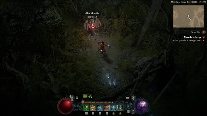 To get to Altar #18 you have to crawl under the tree trunk in the Moordaine Lodge Stronghold - Diablo 4: Altars of Lilith - Scosglen - Altars of Lilith - Diablo 4 Guide