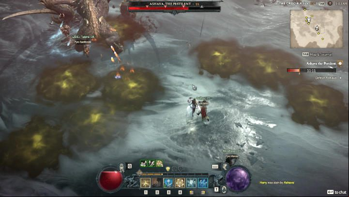It should be noted here that the poison sprayed by Ashava remains in the arena for some time, so it becomes an additional obstacle that must be avoided when positioning the character during the boss fight - Diablo 4: How to defeat boss Ashava the Pestilent? - Bosses - Diablo 4 Guide