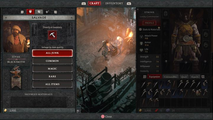 Salvage is a mechanic that allows you to disassemble owned items at a blacksmith with the goal to obtain crafting ingredients - Diablo 4: How does salvage work? - Equipment - Diablo 4 Guide