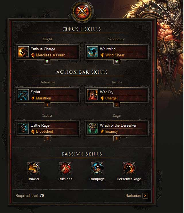 Left mouse button - Barbarian | Example builds - Example builds - Diablo III: Reaper of Souls Game Guide