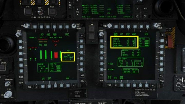 Wait for the engines to stabilize - DCS AH-64D Apache: Cold Start - flight preparation - Flight and Navigation - DCS AH-64 Apache Guide