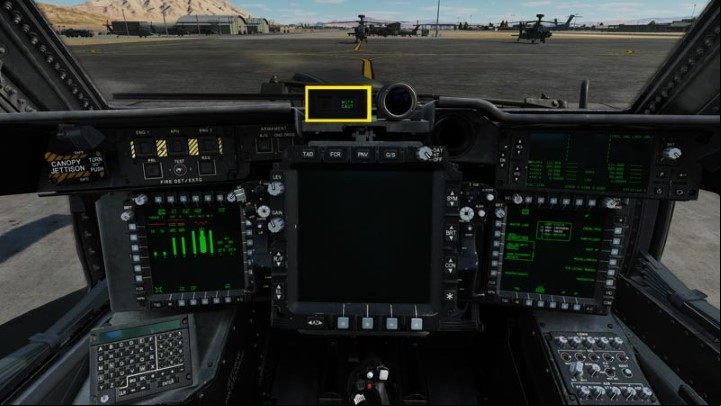 Press the "2" key to move to the G's seat - DCS AH-64D Apache: Cold Start - flight preparation - Flight and Navigation - DCS AH-64 Apache Guide