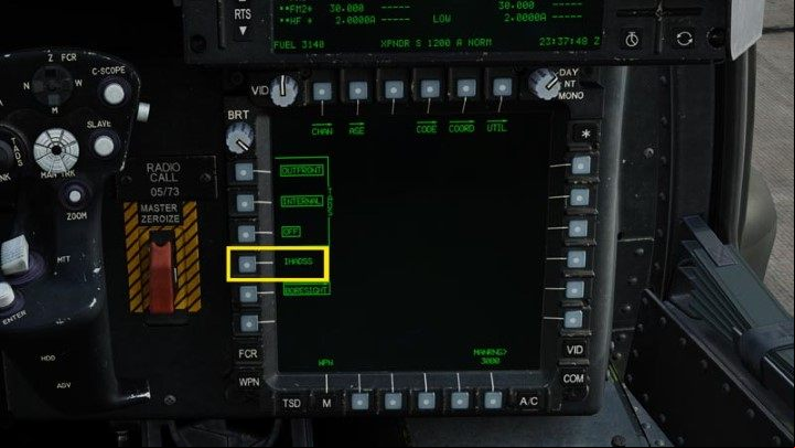 Press the IHADSS button - DCS AH-64D Apache: Cold Start - flight preparation - Flight and Navigation - DCS AH-64 Apache Guide