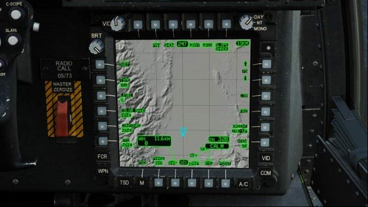 Optionally, you can perform all activities on the TSD map related to navigation and route planning - DCS AH-64D Apache: Cold Start - flight preparation - Flight and Navigation - DCS AH-64 Apache Guide