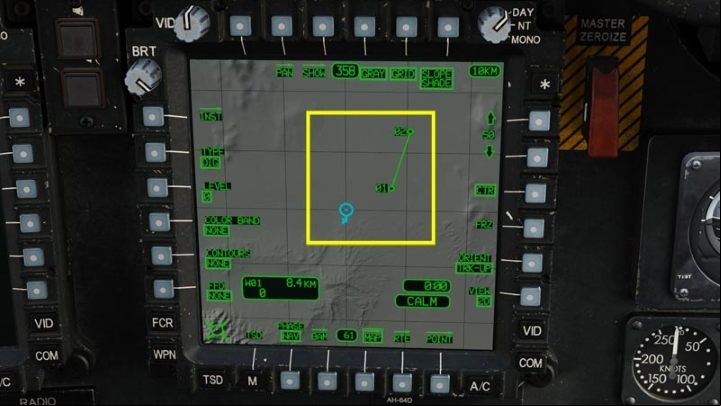If any waypoints have been created in the mission editor (or in the cockpit), they will be visible on the TSD map as W01, W02, W03, etc - DCS AH-64D Apache: Basic GPS Navigation and map points - Flight and Navigation - DCS AH-64 Apache Guide