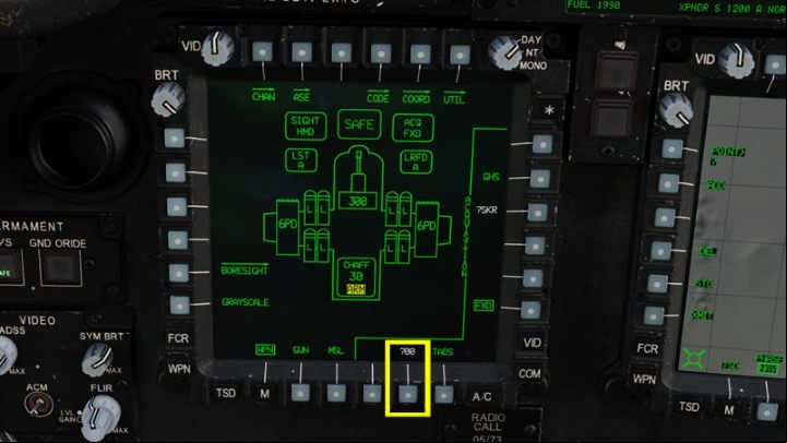 Select the acquisition source from the list of all acquisition sources - DCS AH-64D Apache: Sight Source and Acquisition Source - Systems and Sensors - DCS AH-64 Apache Guide