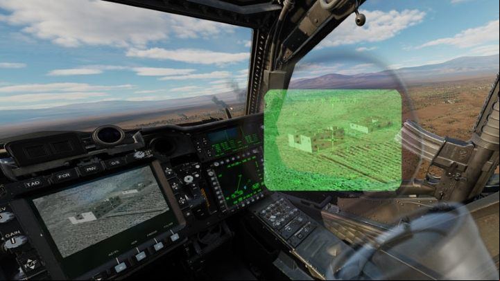 From now on, wherever you look, the TADS camera will rotate there (after some delay) - TADS - Target Acquisition and Designation Sight - Systems and Sensors - DCS AH-64 Apache Guide