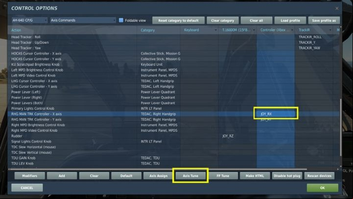 By having it marked on the list, select AXIS TUNE to improve its performance in the game - TADS - Target Acquisition and Designation Sight - Systems and Sensors - DCS AH-64 Apache Guide