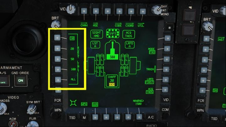 Select the maximum number of rounds in one burst, that is, how many will be fired while still holding the trigger - DCS AH-64D Apache: M230 30mm Chain Gun AWS - Weapons Employment - DCS AH-64 Apache Guide