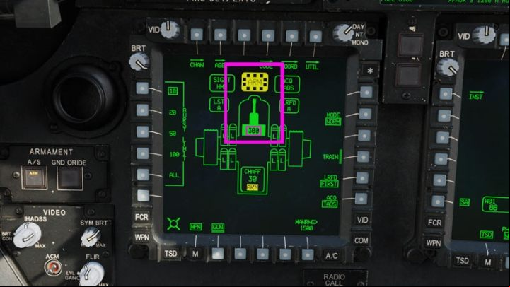 Press Weapon Action Select G (Up) on the cyclic to activate the Chain Gun - DCS AH-64D Apache: M230 30mm Chain Gun AWS - Weapons Employment - DCS AH-64 Apache Guide