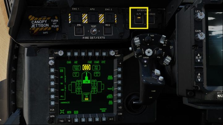 Make sure that the weapons are armed - the A / S button on the ARM - DCS AH-64D Apache: M230 30mm Chain Gun AWS - Weapons Employment - DCS AH-64 Apache Guide