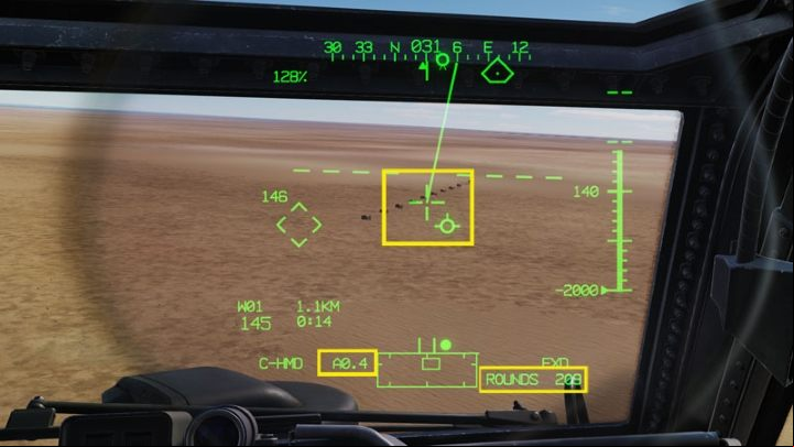 Turn on the HMD helmet sight - DCS AH-64D Apache: M230 30mm Chain Gun AWS - Weapons Employment - DCS AH-64 Apache Guide