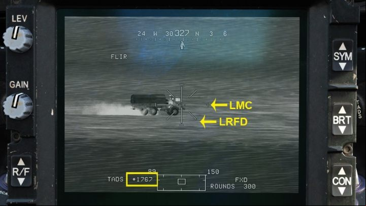 Aim the TADS at the chosen target - DCS AH-64D Apache: M230 30mm Chain Gun AWS - Weapons Employment - DCS AH-64 Apache Guide