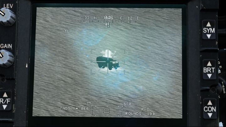 While holding the laser trigger, press the Chain Gun trigger - DCS AH-64D Apache: M230 30mm Chain Gun AWS - Weapons Employment - DCS AH-64 Apache Guide