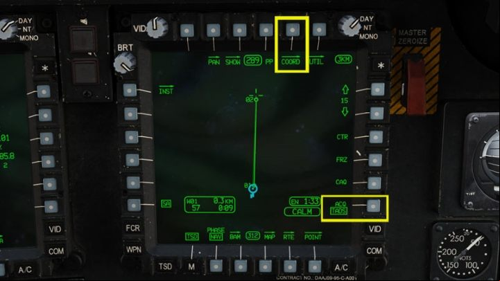 Set the target point as acquisition source - DCS AH-64D Apache: 2.75 Unguided Rockets Hydra-70 - Weapons Employment - DCS AH-64 Apache Guide