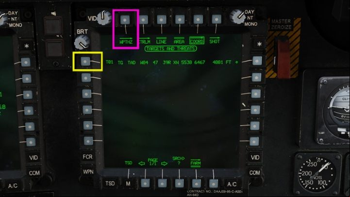 From the list of targets, click on the created point Txx - DCS AH-64D Apache: 2.75 Unguided Rockets Hydra-70 - Weapons Employment - DCS AH-64 Apache Guide