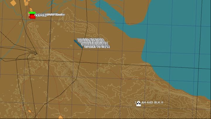 You can view the flight path of the rockets on the F10 map - DCS AH-64D Apache: 2.75 Unguided Rockets Hydra-70 - Weapons Employment - DCS AH-64 Apache Guide