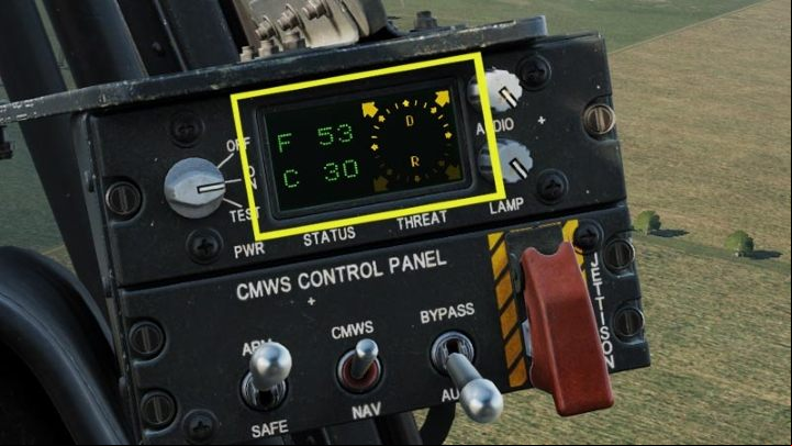 The CMWS display - DCS AH-64D Apache: ASE - Aircraft Survivability Equipment - Systems and Sensors - DCS AH-64 Apache Guide
